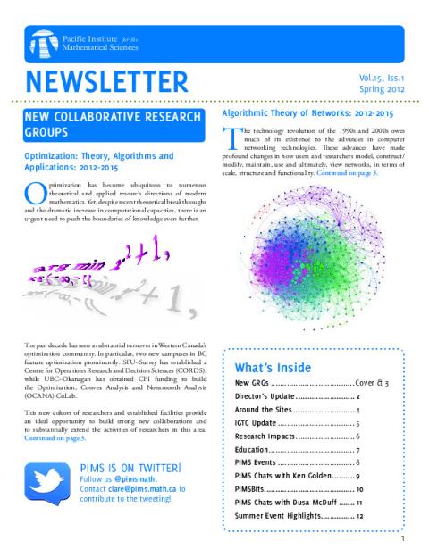 PIMS Newsletter, May 2012