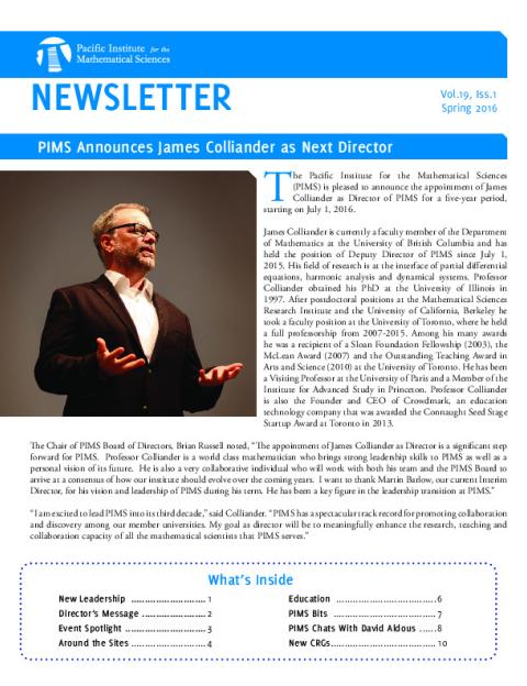 PIMS Newsletter, May 2016